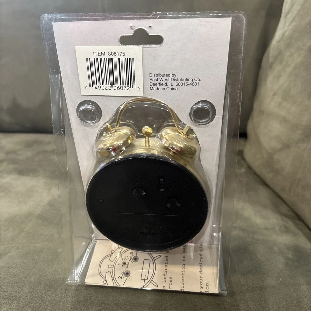 Tozaj Smiley Face Brass Alarm Clock Classic NOS Stapled Shut Package
